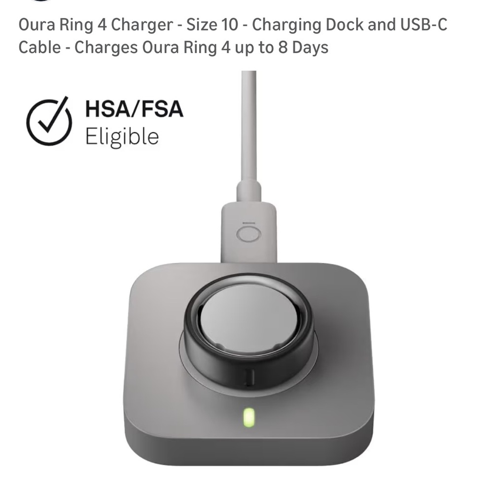 Oura Ring Gen 4 Size 10 Charging Dock and Cord - Picture 5 of 7